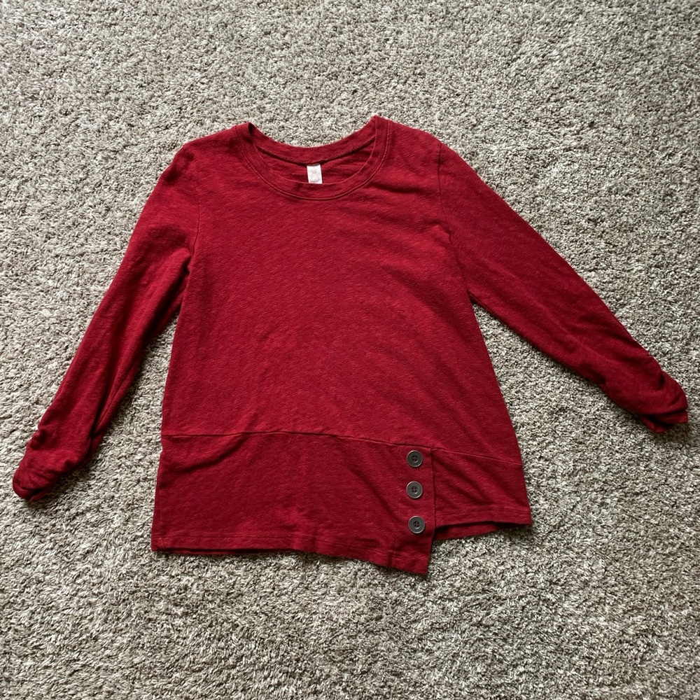 Red Long Sleeve with Cinched Sleeves